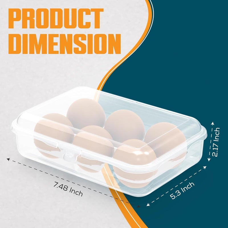 ZPU Egg Holder Camping, 2Pcs 6 Grid Egg Container, Plastic Egg Carrier for Camping Picnic Travel Outdoor Refrigerator Kitchen, Protective Egg Storage Case, Clear White - Image 2